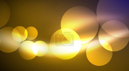 Ilustración de Círculos de burbujas de neón de luz brillante. Ilustración vectorial para fondo de pantalla, Banner, Fondo, Tarjeta, Ilustración de libros, landing page - Imagen libre de derechos