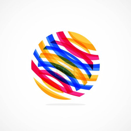 Ilustración de Logo círculo abstracto, estética dinámica. La simplicidad sugiere conectividad, fluidez y energía, lo que la convierte en una opción versátil para las marcas que buscan una identidad moderna y visualmente atractiva. - Imagen libre de derechos
