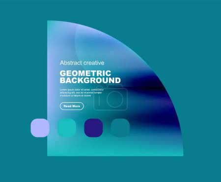 Illustration for Round triangle and round square composition geometric background - Royalty Free Image
