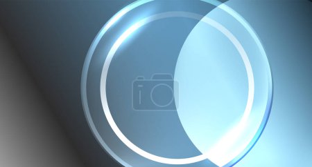 Ilustración de Espacio de copia de círculo de vidrio de neón para su fondo geométrico de presentación de texto o producto. Ilustración vectorial para fondo de pantalla, Banner, Fondo, Tarjeta, Ilustración de libros, landing page - Imagen libre de derechos