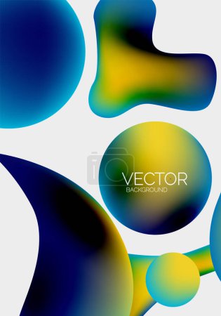 Illustration for Abstract liquid bubble background. Liquid gradients - Royalty Free Image