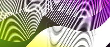 Illustration for Dynamic wave geometric design. Vector Illustration For Wallpaper, Banner, Background, Card, Book Illustration, landing page - Royalty Free Image