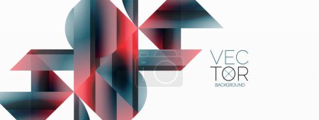 Illustration for Vivid gradient triangles and circles on white. Mesmerizing fusion of shapes for digital designs, presentations, website banners, social media posts - Royalty Free Image