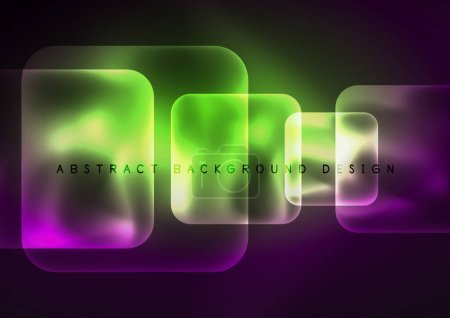 Illustration for Trendy Square Blurred Color Abstract Background. Glowing lights. Vector Illustration For Wallpaper, Banner, Background, Card, Book Illustration, landing page - Royalty Free Image