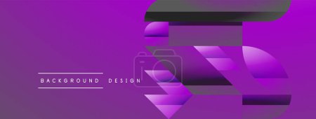 Illustration for Triangles, lines and round shapes - dynamic geometric abstract background. Visual symphony of shapes and lines design for wallpaper, banner, background, landing page, wall art, invitation, prints - Royalty Free Image