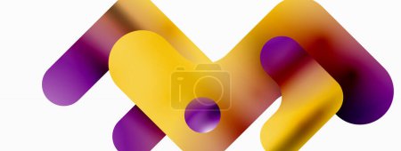 Illustration for Gradient Geometry. Minimalist Fusion of Lines and Circles, Crafting Serene, Captivating Abstract Background - Royalty Free Image