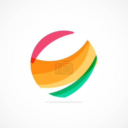 Illustration for Abstract circle logo, dynamic aesthetic. Simplicity suggests connectivity, fluidity, and energy, making it a versatile choice for brands seeking a modern, visually engaging identity - Royalty Free Image