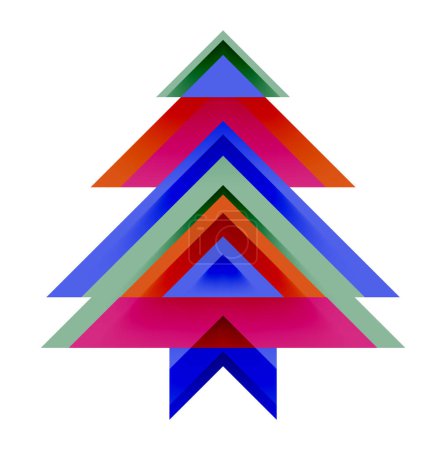 Téléchargez les illustrations : Arbre de Noël. Triangles géométriques abstraits Nouvel An Concept - en licence libre de droit