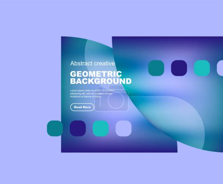 Photo for Round triangle and round square composition geometric background - Royalty Free Image