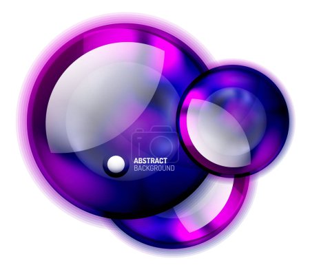 Illustration for Abstract Glass Circle Banner Template - Royalty Free Image