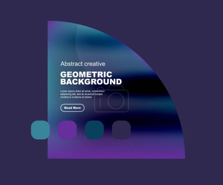 Illustration for Round triangle and round square composition geometric background - Royalty Free Image