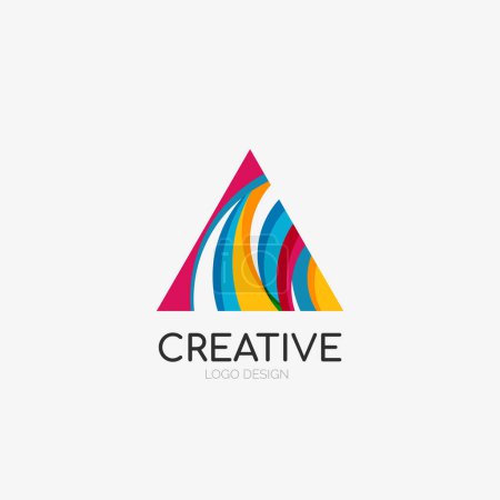 Illustration for Triangle abstract logo, business emblem icon - Royalty Free Image
