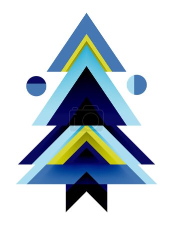 Téléchargez les illustrations : Arbre de Noël. Triangles géométriques abstraits Nouvel An Concept - en licence libre de droit