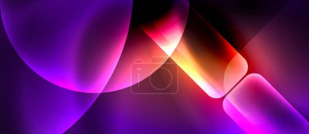 Illustration for Neon glass shapes for your text or product presentation geometric background. Vector illustration For Wallpaper, Banner, Background, Card, Book Illustration, landing page - Royalty Free Image
