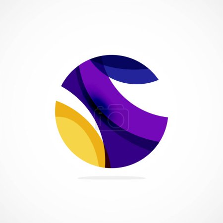 Illustration for Abstract circle logo, dynamic aesthetic. Simplicity suggests connectivity, fluidity, and energy, making it a versatile choice for brands seeking a modern, visually engaging identity - Royalty Free Image