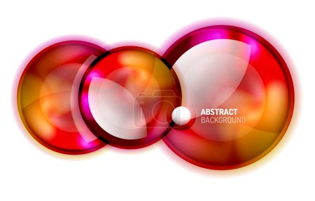 Illustration for Abstract Glass Circle Banner Template - Royalty Free Image