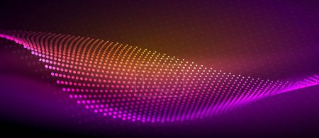 Illustration for A sleek and stylish design featuring a smooth neon wave glowing against a dark background, perfect for adding a modern and edgy touch to any project - Royalty Free Image