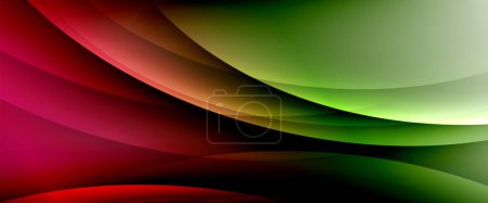 Illustration for Dynamic flowing waves on gradient color background. Vector illustration For Wallpaper, Banner, Background, Card, Book Illustration, landing page - Royalty Free Image