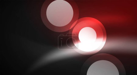 Ilustración de Círculos de burbujas de neón de luz brillante. Ilustración vectorial para fondo de pantalla, Banner, Fondo, Tarjeta, Ilustración de libros, landing page - Imagen libre de derechos