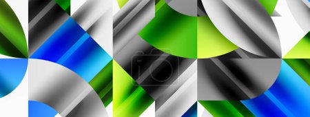 Illustration for Geometric abstract background with abstract geometric shapes. Concept of creative technology, digital art, social communication, modern science for poster, cover, banner, brochure, website - Royalty Free Image