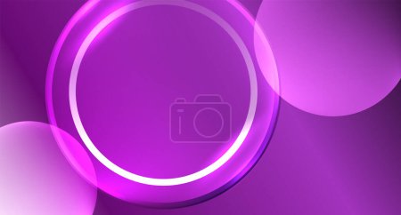 Illustration for Neon glass circle copyspace for your text or product presentation geometric background. Vector illustration For Wallpaper, Banner, Background, Card, Book Illustration, landing page - Royalty Free Image