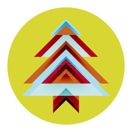 Ilustración de Árbol de Navidad. Triángulos geométricos abstractos Concepto de Año Nuevo - Imagen libre de derechos