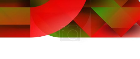 Ilustración de La fusión geométrica - la armonía abstracta de los triángulos y los círculos en el diseño minimalista de fondo. Diseño de formas y líneas para papel pintado, banner, fondo, landing page, arte mural, invitación, impresiones - Imagen libre de derechos
