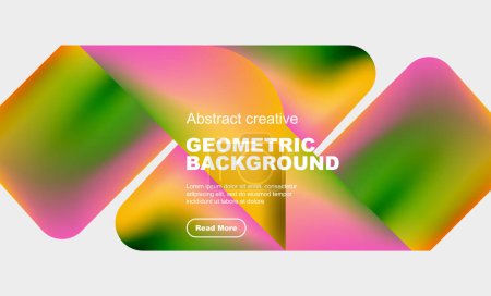 Ilustración de Diseño cuadrado y triangular con gradientes fluidos, fondo abstracto - Imagen libre de derechos