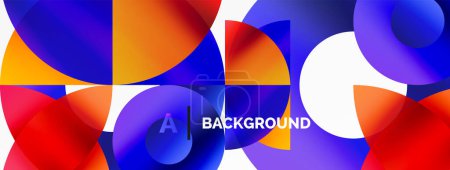 Illustration for Abstract round geometric shapes with gradients. Concept for creative technology, digital art, social communication, and modern science. Ideal for posters, covers, banners, brochures, and websites - Royalty Free Image