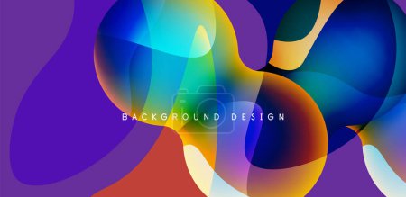 Illustration for Spheres and circles abstract background, trendy colorful design. Vector Illustration For Wallpaper, Banner, Background, Card, Book Illustration, landing page - Royalty Free Image