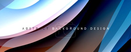 Illustration for Simple fluid color gradient abstract background with dynamic wave line effect. Vector Illustration For Wallpaper, Banner, Background, Card, Book Illustration, landing page - Royalty Free Image