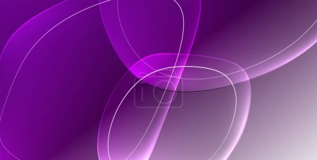 Illustration for Colorful transparent flowing fluid shapes with glow effect geometric background. Wavy lines round forms. Vector illustration For Wallpaper, Banner, Background, Card, Book Illustration, landing page - Royalty Free Image