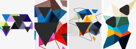 Illustration for Set of triangle poster backgrounds. Vector illustration For Wallpaper, Banner, Background, Card, Book Illustration, landing page - Royalty Free Image