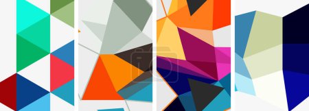 Ilustración de Fondos abstractos geométricos triangulares. Ilustración vectorial para fondo de pantalla, Banner, Fondo, Tarjeta, Ilustración de libros, landing page - Imagen libre de derechos