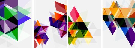 Ilustración de Triángulos brillantes coloridos con varios colores y transparencias. Ilustración vectorial para fondo de pantalla, Banner, Fondo, Tarjeta, Ilustración de libros, landing page - Imagen libre de derechos