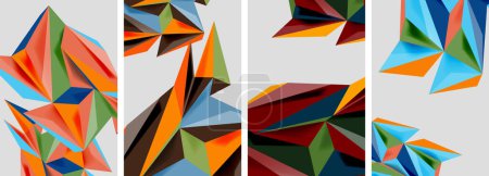 Illustration for Triangle low poly mosaic posters. Vector illustration For Wallpaper, Banner, Background, Card, Book Illustration, landing page - Royalty Free Image