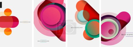 Illustration for Set of abstract circle backgrounds. Vector illustration For Wallpaper, Banner, Background, Card, Book Illustration, landing page - Royalty Free Image