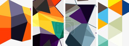 Illustration for Set of triangle poster backgrounds. Vector illustration For Wallpaper, Banner, Background, Card, Book Illustration, landing page - Royalty Free Image