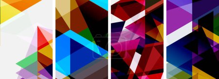 Foto de Triángulos brillantes coloridos con varios colores y transparencias. Ilustración vectorial para fondo de pantalla, Banner, Fondo, Tarjeta, Ilustración de libros, landing page - Imagen libre de derechos