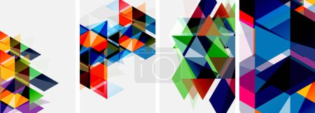 Ilustración de Triángulos brillantes coloridos con varios colores y transparencias. Ilustración vectorial para fondo de pantalla, Banner, Fondo, Tarjeta, Ilustración de libros, landing page - Imagen libre de derechos