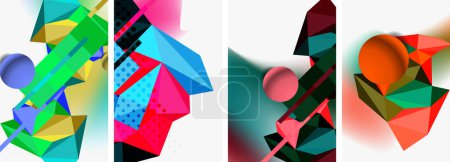 Ilustración de Esfera 3d y diseño de triángulo de poli bajo 3d. Ilustración vectorial para fondo de pantalla, Banner, Fondo, Tarjeta, Ilustración de libros, landing page - Imagen libre de derechos