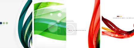 Ilustración de Conjunto de carteles de olas de colores. Ilustración vectorial para fondo de pantalla, Banner, Fondo, Tarjeta, Ilustración de libros, landing page - Imagen libre de derechos
