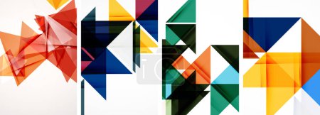 Ilustración de Conjunto de fondo geométrico de póster triángulo - Imagen libre de derechos