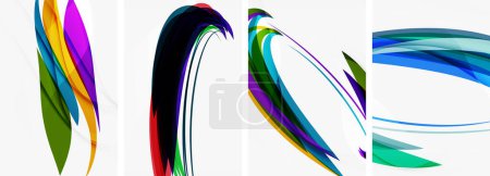 Ilustración de Carteles de onda de colores abstractos para papel pintado, tarjeta de visita, cubierta, cartel, pancarta, folleto, encabezado, sitio web - Imagen libre de derechos