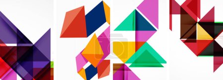 Ilustración de Conjunto de fondo geométrico de póster triángulo - Imagen libre de derechos