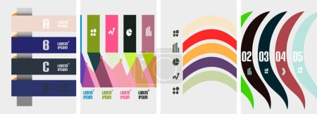 Illustration for Set of line infographic backgrounds. Vector illustration For Wallpaper, Banner, Background, Card, Book Illustration, landing page - Royalty Free Image
