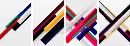 Illustration for Minimal lines and color stripes poster abstract backgrounds. Vector illustration For Wallpaper, Banner, Background, Card, Book Illustration, landing page - Royalty Free Image