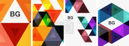 Illustration for Bright colorful triangle geometric posters - Royalty Free Image