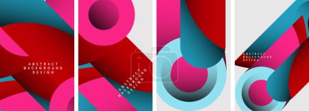 Ilustración de Formas redondas abstractas y círculos diseños de póster. Ilustración vectorial para fondo de pantalla, Banner, Fondo, Tarjeta, Ilustración de libros, landing page - Imagen libre de derechos