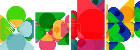 Illustration for Colorful bright geometric abstract compositions for wallpaper, business card, cover, poster, banner, brochure, header, website - Royalty Free Image